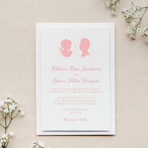 Invitation Mariage classique Regency rose caméo