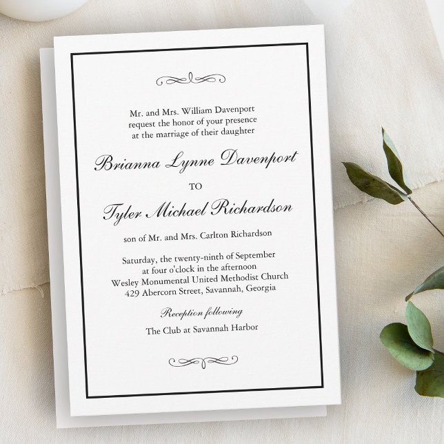 Invitation Mariage classique simple élégance (Créateur téléchargé)