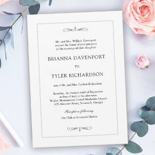 Invitation Mariage classique simple élégance