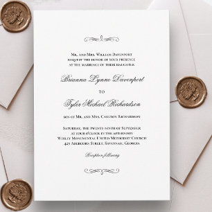Invitation Mariage classique simple et élégant