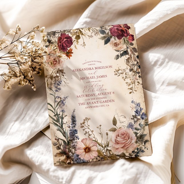 Invitation Mariage classique victorien Royal Floral (Créateur téléchargé)