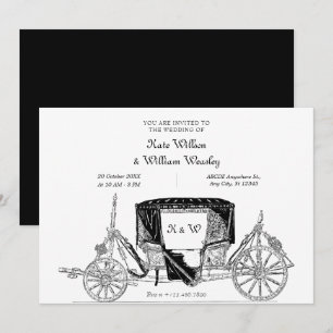 Invitation Mariage classique vieux Carriage vintage