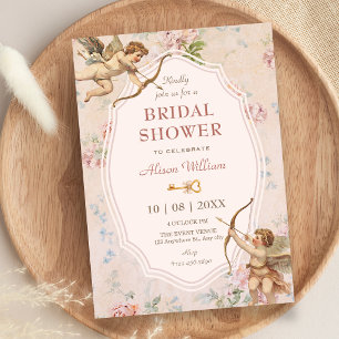 Invitation Mariage classique vintage romantique avec des ange