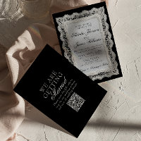 Mariage Code QR Brun Chocolat Dentelle Vieille For