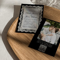 Mariage Code QR Photo Dentelle Noir Et Blanc