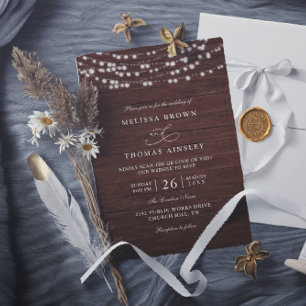 Invitation Mariage Code QR Western Country Fleur de Tournesol