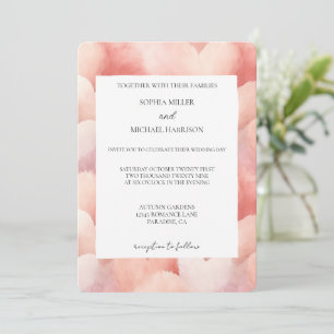 Invitation Mariage coeurs roses romantiques