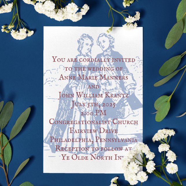 Invitation Mariage colonial-américain (Créateur téléchargé)