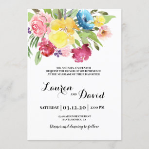 Invitation mariage coloré