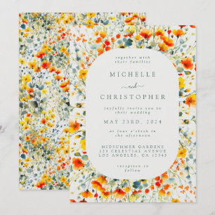 Invitation Mariage coloré d'aquarelle florale