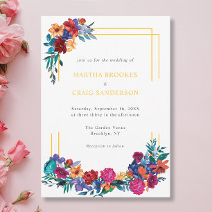 Invitation Mariage coloré mexicain Fleur de Fête