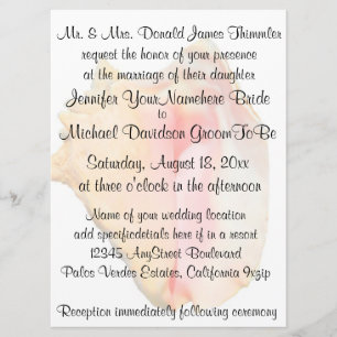 Invitation Mariage Conch Seashell
