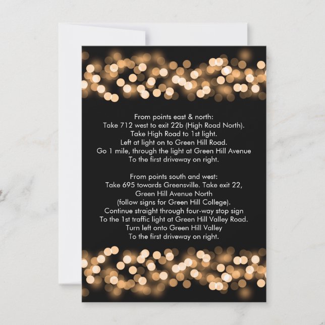 Invitation Mariage Conduite Directions Gold Hollywood Glam (Devant)