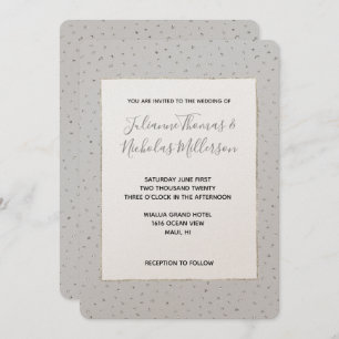 Invitation Mariage Confetti en argent gris invite