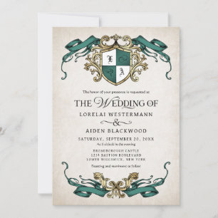 Invitation Mariage Conte de Fées Royal Fantastique Vert