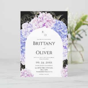 Invitation Mariage contemporain aquarelle Fleurs roses et ble