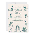 Mariage contemporain funky dessiné à la main