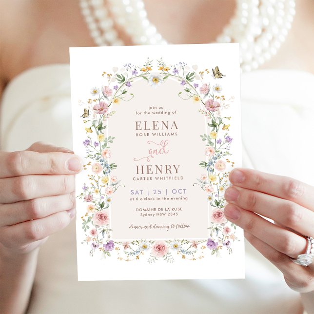 Invitation Mariage Contes de Fées au Jardin de Fleurs Sauvage (Créateur téléchargé)