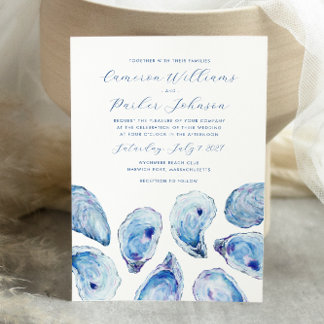 Invitation Mariage côtier de l'huître bleue