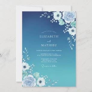 Invitation Mariage côtier lumineux bleu sarcelle