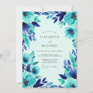 Invitation Mariage côtier turquoise vibrant