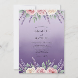 Invitation Mariage Cottagecore Améthyste Wisteria