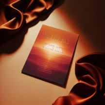 Mariage couché de soleil rouge méditerranéen