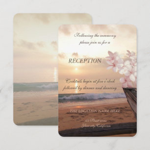 Invitation Mariage coucher de soleil sur la plage, Réception 