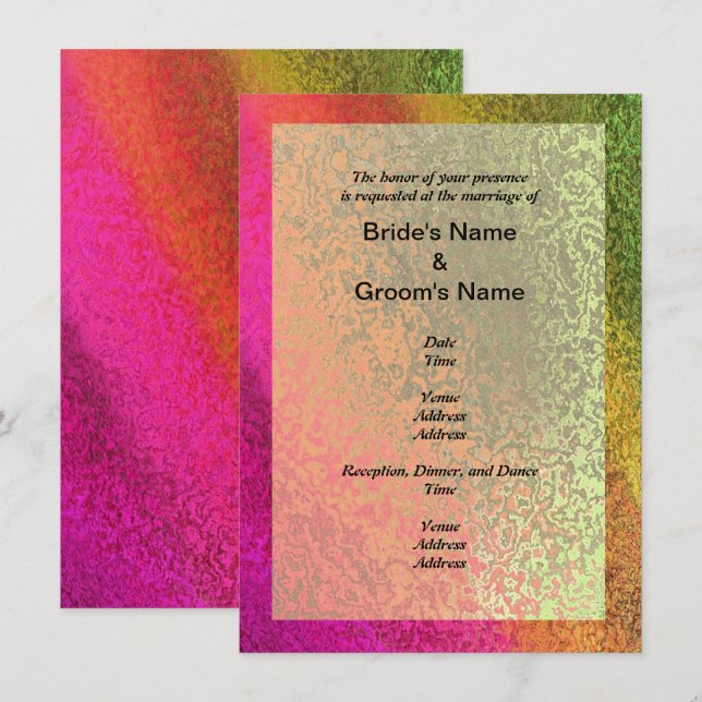 Invitation Mariage couleur à plusieurs tons d'automne (Devant / Derrière)