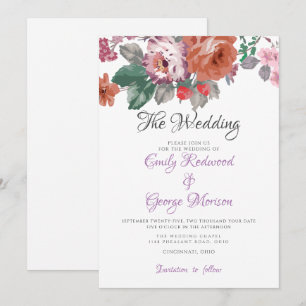 Invitation Mariage couleur aquarelle