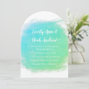 Invitation Mariage couleur bleu et vert Sérénité