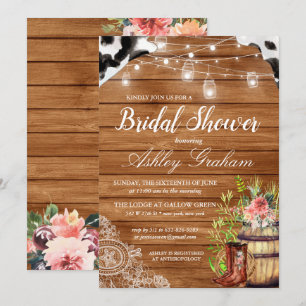 Invitation Mariage Country Western Boots de Cowgirl