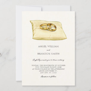 Invitation Mariage couple anneaux art