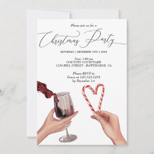 Invitation mariage couple mains fête de noël