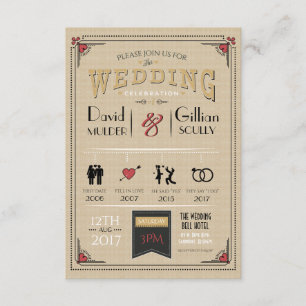 Invitation Mariage Couple Timeline Premier rendez-vous à aime