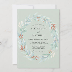 Invitation Mariage Couronne Aqua Cuivre