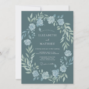 Invitation Mariage Couronne Argent Slate