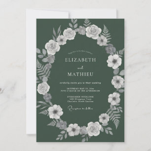Invitation Mariage Couronne Blanche Evergreen