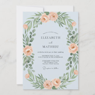 Invitation Mariage Couronne d'Abricot Ciel