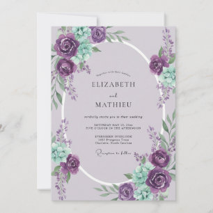 Invitation Mariage Couronne de Menthe Violette