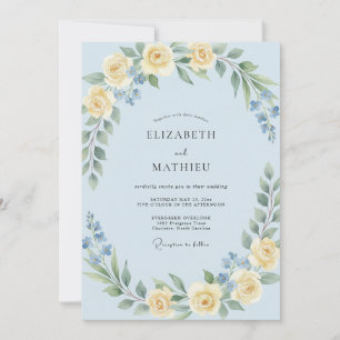 Invitation Mariage Couronne d'Or Céleste
