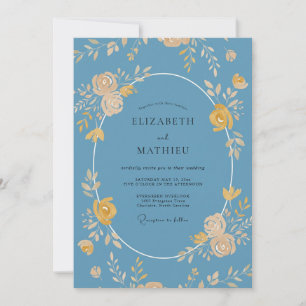 Invitation Mariage Couronne d'Or en Acier