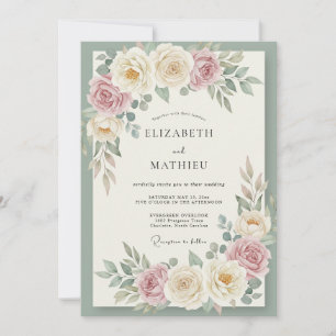 Invitation Mariage Crème Blush Blossom