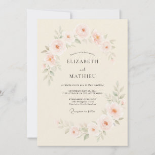 Invitation Mariage Crème Douce Fleur