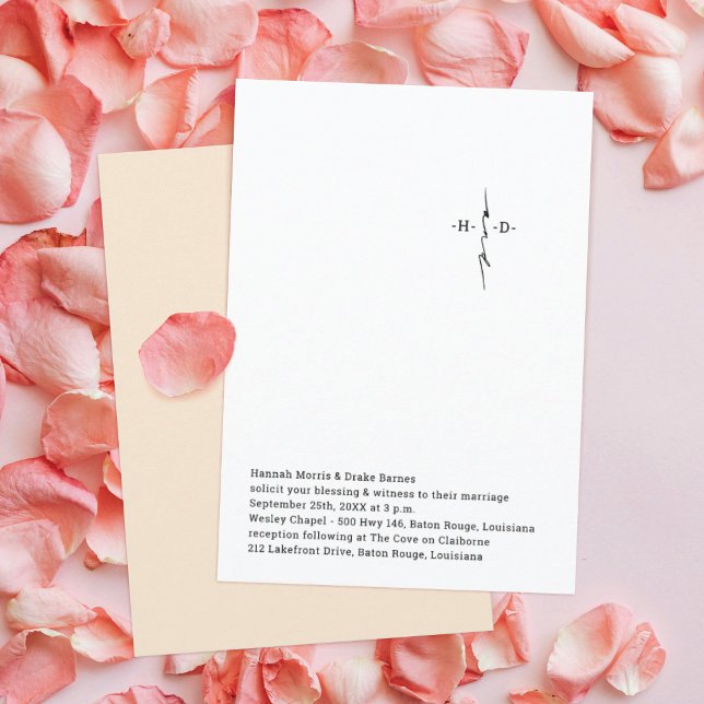 Invitation Mariage croisé chic monogrammé (Créateur téléchargé)