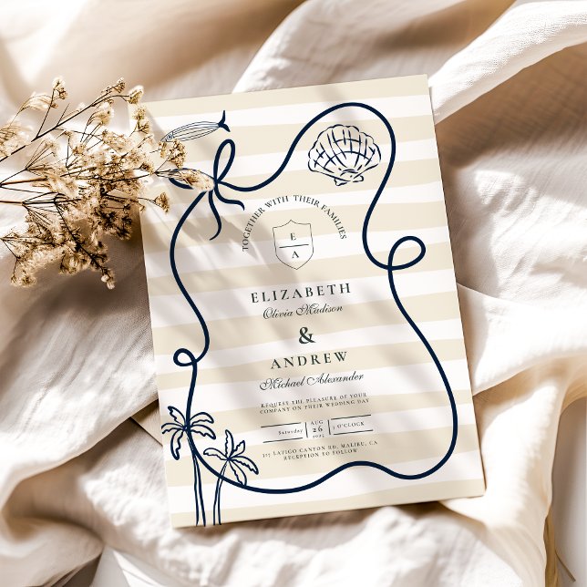 Invitation Mariage croquis côtier (Créateur téléchargé)