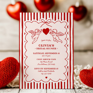 Invitation Mariage Cupidons Gribouillages de Style Rétro