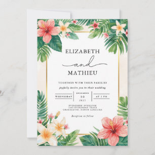 Invitation Mariage d'accent de la fleur tropicale