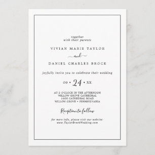 Invitation Mariage d'accueil minimaliste