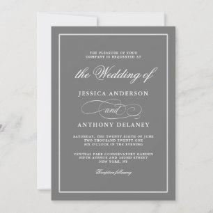 Invitation Mariage d'affaires tout simplement élégant